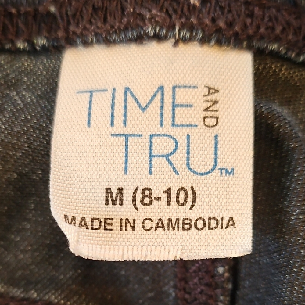 Time and Tru Dark Blue Pull Up Cropped Jeggings- Size M (8-10) - Picture 3 of 8